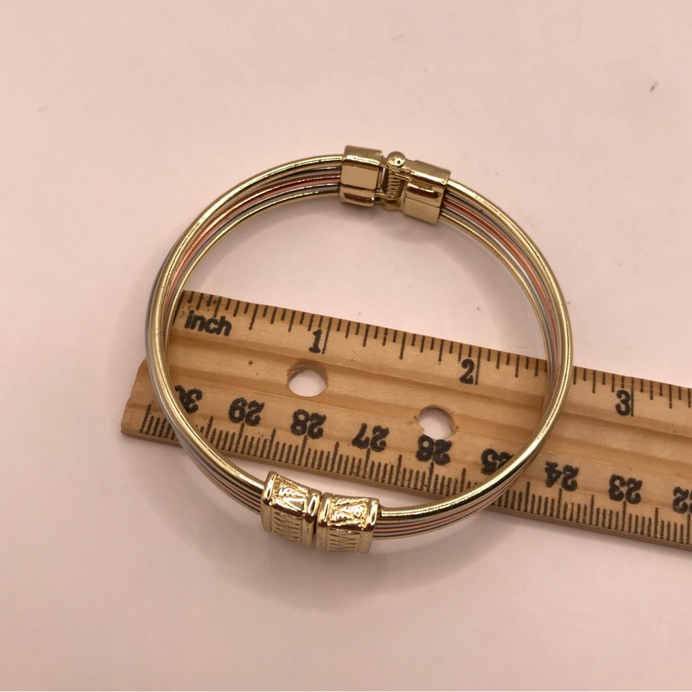 Premier Designs Tri-Colored Hinged Bangle Bracelet - Picture 5 of 6